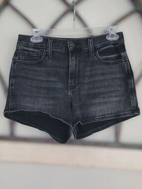 Hollister High Rise Short 3" Inseam Sz 7/28, Faded Black Stretch Denim Shorts